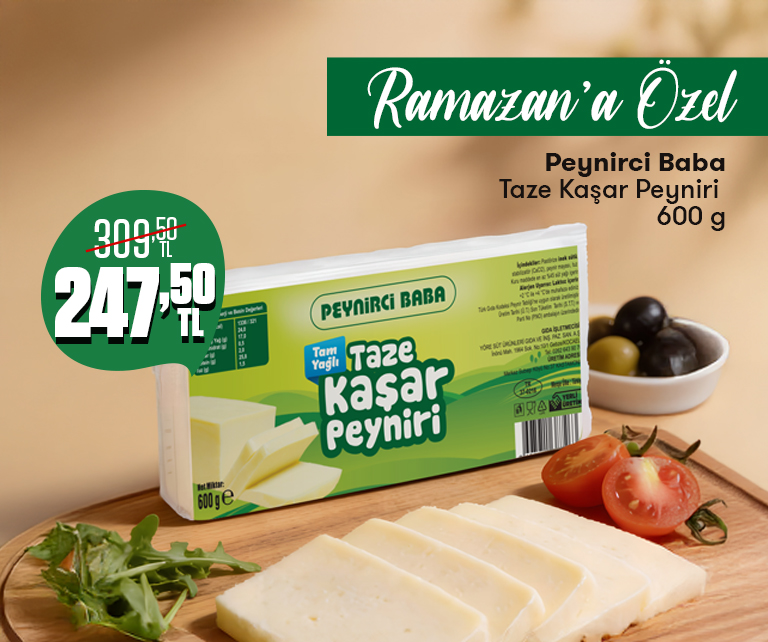 Peynirci Baba Kaşar Peyniri İndirimi